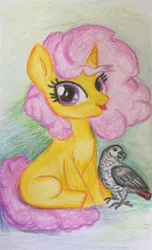 Size: 1750x2869 | Tagged: artist:karredroses, derpibooru import, g1, g1 to g4, generation leap, parrot, red roses, safe, solo, traditional art