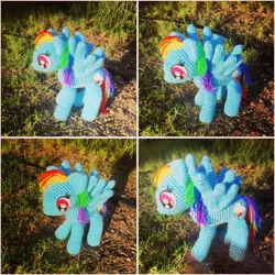 Size: 612x612 | Tagged: amigurumi, artist:myachan91, crochet, derpibooru import, irl, photo, plushie, rainbow dash, safe, solo, yarn