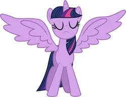 Size: 5000x3845 | Tagged: safe, artist:lman225, derpibooru import, twilight sparkle, twilight sparkle (alicorn), alicorn, pony, magical mystery cure, female, mare, simple background, solo, spread wings, transparent background, vector