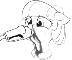 Size: 1001x833 | Tagged: semi-grimdark, artist:zippysqrl, derpibooru import, coco pommel, abuse, bust, cocobuse, deepthroat, drinking, floppy ears, gas pump, gasoline, grayscale, imminent darwin award, monochrome, oral, poison, portrait, simple background, sketch, solo, this will end in death, this will end in explosions, this will end in tears and/or death, too dumb to live, white background