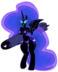 Size: 2428x3000 | Tagged: anthro, artist:wicked-at-heart, bikini, breasts, busty nightmare moon, clothes, dead source, derpibooru import, edit, female, nightmare moon, simple background, solo, solo female, suggestive, surfboard, swimsuit, transparent background, unguligrade anthro