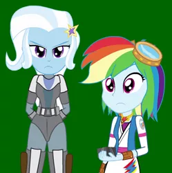 Size: 712x716 | Tagged: safe, artist:amante56, derpibooru import, rainbow dash, trixie, equestria girls, clothes, cosplay, costume