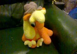 Size: 480x336 | Tagged: 2016, applejack, b.u.c.k., charity auction, derpibooru import, irl, knitted stable, photo, safe, solo