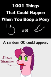 Size: 800x1200 | Tagged: safe, artist:barbra, derpibooru import, part of a set, oc, oc:marker pony, unofficial characters only, 1001 boops, 4chan, animated, boop, finger, gif, looking at you, muzzle, open mouth, smiling