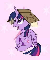 Size: 1024x1229 | Tagged: safe, artist:theartistsora, derpibooru import, twilight sparkle, twilight sparkle (alicorn), alicorn, pony, adorkable, book, book hat, bookhorse, cute, dork, silly, silly pony, solo, that pony sure does love books, twiabetes