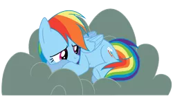 Size: 1200x700 | Tagged: artist:lman225, cloud, derpibooru import, rainbow dash, sad, safe, simple background, solo, transparent background, vector