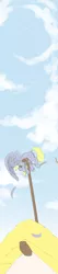 Size: 408x1920 | Tagged: safe, artist:red, derpibooru import, derpy hooves, pegasus, pony, cannon, crash, digital, female, mare, pole, solo