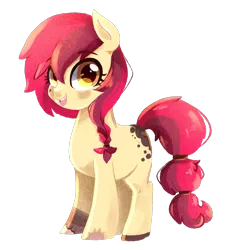 Size: 1200x1300 | Tagged: safe, artist:kraytt-05, derpibooru import, oc, oc:apple cookie, unofficial characters only, earth pony, pony, cute, female, filly, looking at you, offspring, parent:apple bloom, parent:pipsqueak, parents:pipbloom, pinto, simple background, smiling, solo, transparent background