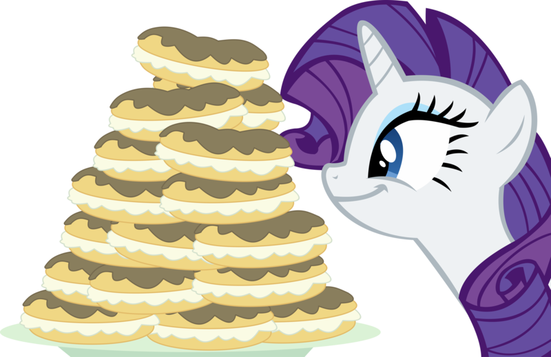 Size: 13924x9034 | Tagged: absurd resolution, artist:cyanlightning, derpibooru import, eclair, food, mmmystery on the friendship express, rarity, rarity looking at food, safe, simple background, solo, .svg available, transparent background, vector