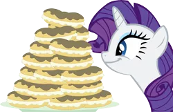 Size: 13924x9034 | Tagged: absurd resolution, artist:cyanlightning, derpibooru import, eclair, food, mmmystery on the friendship express, rarity, rarity looking at food, safe, simple background, solo, .svg available, transparent background, vector