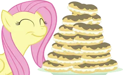 Size: 14213x8759 | Tagged: absurd resolution, artist:cyanlightning, cute, derpibooru import, eclair, fluttershy, food, mmmystery on the friendship express, safe, shyabetes, simple background, solo, .svg available, transparent background, vector