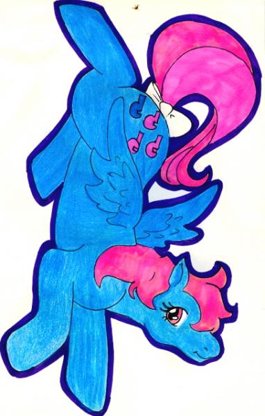 Size: 382x600 | Tagged: safe, artist:skypinpony, derpibooru import, wind whistler, g1, solo, traditional art