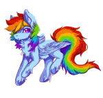 Size: 1000x950 | Tagged: safe, artist:serenity, derpibooru import, rainbow dash, pegasus, pony, cute, female, fluffy, fluffy tail, pretty, rainbow, simple background, solo, transparent background