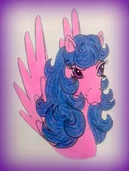 Size: 844x1125 | Tagged: artist:applejack-1982, bust, derpibooru import, firefly, g1, portrait, safe, solo, spread wings, traditional art