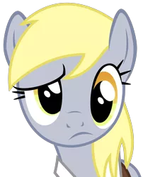Size: 2622x3238 | Tagged: safe, artist:sketchmcreations, derpibooru import, derpy hooves, pegasus, pony, to where and back again, clothes, confused, female, inkscape, looking at you, mare, reaction image, shirt, simple background, solo, transparent background, vector