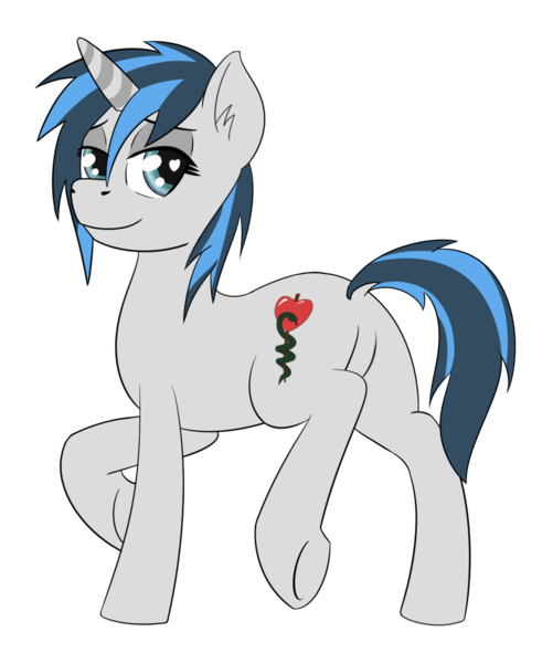 Size: 1086x1300 | Tagged: safe, artist:wcnimbus, derpibooru import, oc, oc:arcana aid, unofficial characters only, pony, unicorn, bedroom eyes, dock, featureless crotch, female, heart eyes, mare, plot, presenting, rod of asclepius, sassy, simple background, smiling, solo, transparent background, two toned mane, wingding eyes