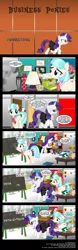 Size: 1470x4715 | Tagged: artist:derpyfanboy, baking powder, business, businessmare, business ponies, chalkboard, clothes, coco pommel, comic, derpibooru import, dilbert, glasses, hay smoothie, juice, juice box, lamp, mad men, pun, rarity, safe, the dilbert zone, typewriter