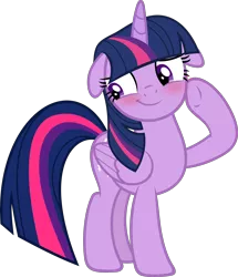 Size: 5164x6000 | Tagged: safe, artist:slb94, derpibooru import, twilight sparkle, twilight sparkle (alicorn), alicorn, pony, :t, absurd resolution, bashful, blushing, cute, embarrassed, female, flattered, floppy ears, folded wings, looking away, looking down, mare, raised hoof, simple background, smiling, solo, transparent background, twiabetes, underhoof, vector