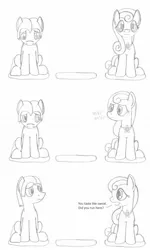 Size: 1012x1686 | Tagged: safe, artist:dsb71013, derpibooru import, anchors away, oc, oc:static signal, awkward, comic, g3, g3 to g4, generation leap, monochrome, synesthesia