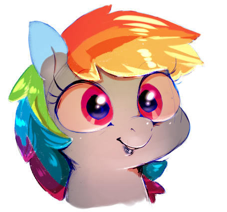 Size: 455x424 | Tagged: artist:lunarmarshmallow, bust, derpibooru import, lipstick, portrait, rainbow dash, safe, simple background, smiling, solo, white background