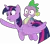 Size: 3394x3000 | Tagged: safe, artist:sollace, derpibooru import, spike, twilight sparkle, twilight sparkle (alicorn), alicorn, dragon, pony, the cutie re-mark, .svg available, backpack, cute, dragons riding ponies, duo, faic, female, flying, male, mare, open mouth, out of context, pointing, riding, riding a pony, simple background, smiling, spread wings, transparent background, vector, wide eyes