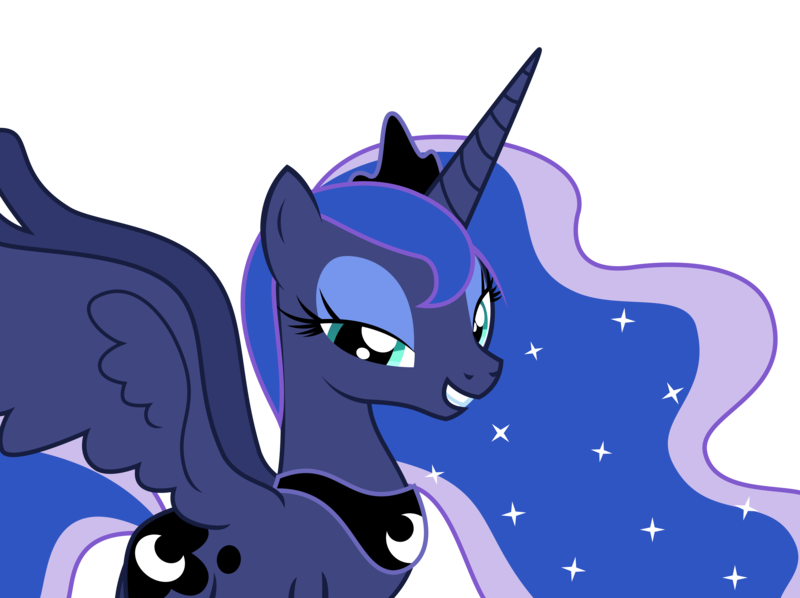 Size: 6000x4484 | Tagged: absurd resolution, artist:sketchmcreations, derpibooru import, lidded eyes, looking at you, princess luna, safe, simple background, smiling, solo, spread wings, to where and back again, transparent background, vector