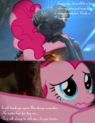 Size: 614x800 | Tagged: alien, crossover, crying, cute, derpibooru import, diapinkes, edit, edited screencap, e.t., e.t. the extra-terrestrial, goodbye, hug, movie, pinkie pie, poem, sad, sad ending, safe, screencap, tearjerker, this will end in tears, weapons-grade cute