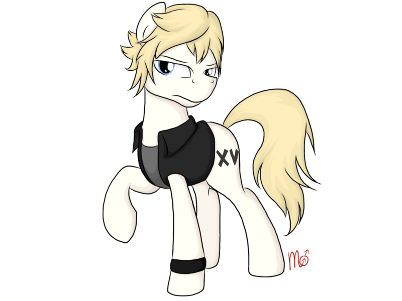 Size: 1024x768 | Tagged: artist:siekit442, crossover, derpibooru import, final fantasy, final fantasy xv, ponified, prompto argentum, safe, simple background, solo, transparent background