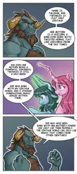 Size: 363x810 | Tagged: artist:nauth, ask, centaur, comic, curved horn, derpibooru import, lore, oc, oc:elliptica, oc:talogar, oc:twinkle bun, safe, tumblr, unofficial characters only