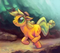 Size: 1152x1024 | Tagged: applejack, artist:incmyk, cute, derpibooru import, forest, jackabetes, running, safe, solo