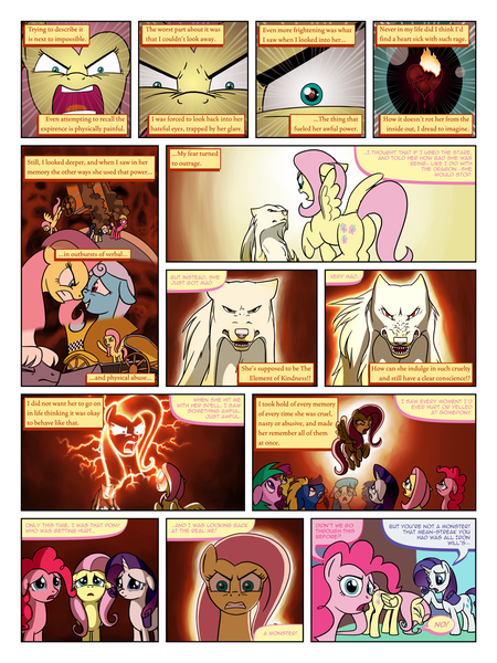 Size: 900x1200 | Tagged: artist:arofatamahn, comic, comic:the night the magic died, derpibooru import, fluttershy, oc, oc:nahmat, pinkie pie, rarity, safe