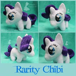 Size: 1600x1600 | Tagged: safe, artist:emberfallplush, derpibooru import, rarity, chibi, female, heart eyes, irl, missing cutie mark, photo, plushie, solo, wingding eyes