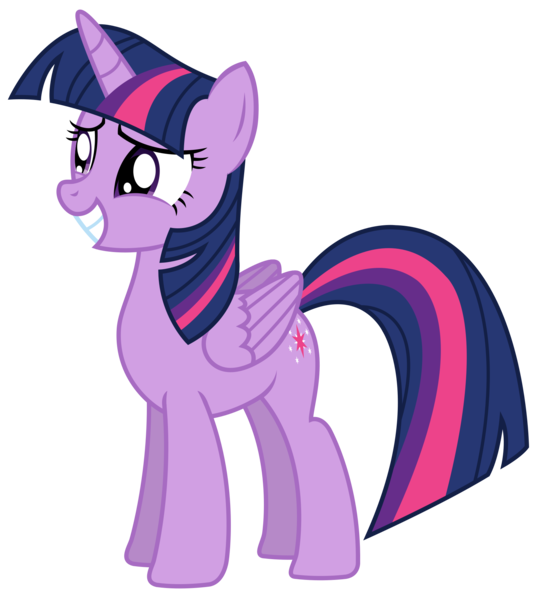 Size: 1675x1850 | Tagged: safe, artist:sketchmcreations, derpibooru import, twilight sparkle, twilight sparkle (alicorn), alicorn, pony, to where and back again, female, folded wings, mare, sheepish grin, simple background, smiling, solo, transparent background, vector