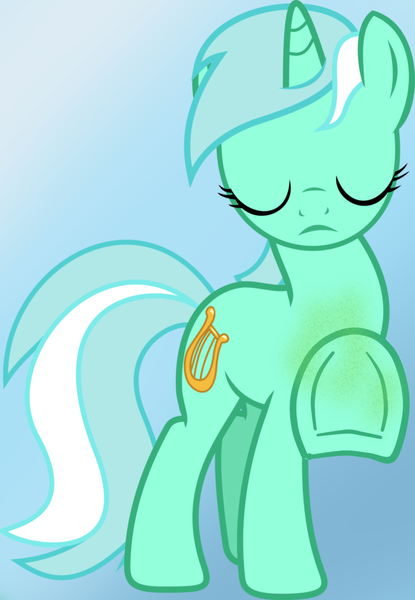 Size: 743x1075 | Tagged: safe, artist:maze1000, derpibooru import, lyra heartstrings, closed eye, fetish, hoof fetish, image, png, smelly, smelly hooves, solo, stinky hooves, underhoof