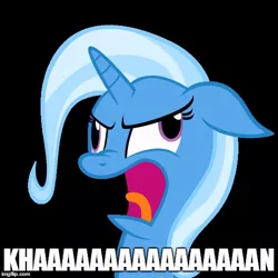 Size: 500x500 | Tagged: safe, derpibooru import, trixie, pony, unicorn, faic, image macro, khaaaaaaan, meme, solo, star trek, star trek ii: the wrath of khan, trixie yells at everything, wheels trixie