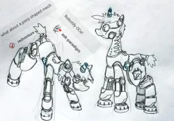 Size: 1280x895 | Tagged: safe, artist:pencilbrony, derpibooru import, oc, unofficial characters only, robot, solo, traditional art