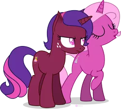 Size: 7450x6697 | Tagged: safe, artist:illumnious, derpibooru import, oc, oc:aura midnight, oc:flares midnight, unofficial characters only, pony, unicorn, absurd resolution, duo, female, freckles, headband, mare, raised hoof, simple background, sisters, transparent background, vector