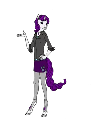 Size: 2550x3291 | Tagged: anthro, artist:breadworth, clothes, cloven hooves, derpibooru import, rarity, safe, side slit, simple background, skirt, solo, stockings, transparent background, unguligrade anthro