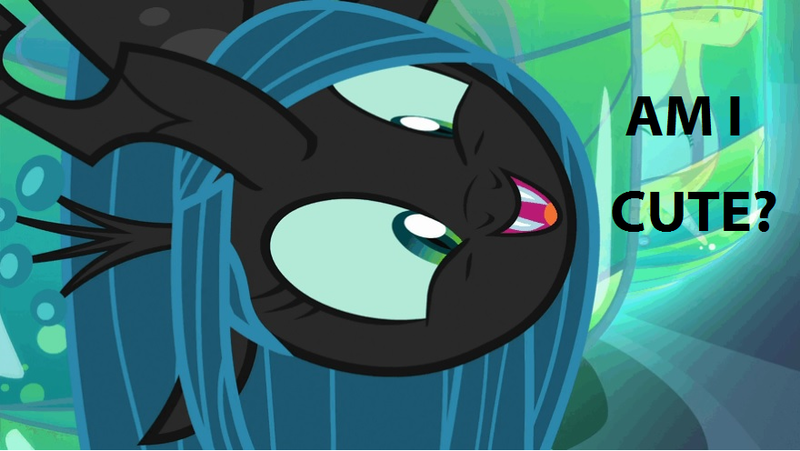 Size: 880x496 | Tagged: adoracreepy, bronybait, creepy, cute, cutealis, derpibooru import, faic, happy, image macro, meme, princess cadance, queen chrysalis, queen twistalis, safe, talking to viewer, to where and back again