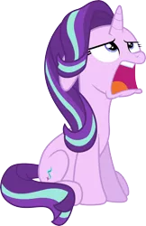 Size: 3528x5461 | Tagged: absurd resolution, artist:illumnious, derpibooru import, every little thing she does, faic, open mouth, safe, simple background, sitting, solo, starlight glimmer, transparent background, vector