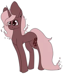 Size: 1024x1205 | Tagged: safe, artist:fizzy2014, derpibooru import, oc, unofficial characters only, pony, unicorn, female, impossibly large ears, mare, pentagram, simple background, solo, transparent background