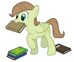 Size: 6000x5000 | Tagged: safe, artist:icaron, derpibooru import, oc, oc:saga, unofficial characters only, pegasus, pony, absurd resolution, book, mouth hold, show accurate, simple background, solo, transparent background, vector