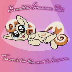 Size: 800x800 | Tagged: artist:danatron1, beautiful cinnamon roll, cinnamon bun, cute, derpibooru import, food, food pony, looking at you, not cum, original species, safe, solo, the onion