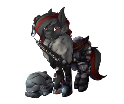 Size: 4081x3421 | Tagged: safe, artist:celestialoddity, derpibooru import, oc, oc:phoenix genevieve, unofficial characters only, bat pony, pony, gun, helmet, rifle, simple background, solo, titanfall, transparent background, weapon