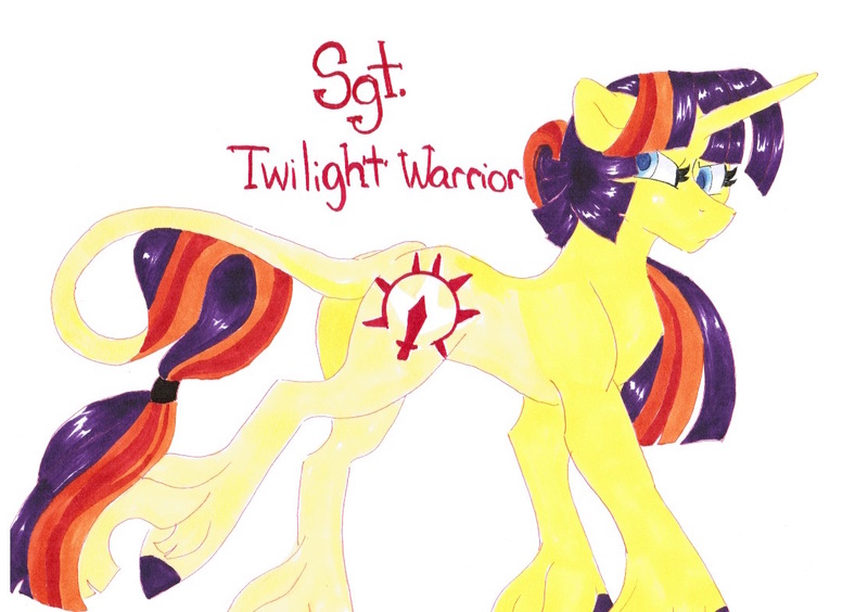 Size: 1112x784 | Tagged: safe, artist:frozensoulpony, derpibooru import, oc, oc:twilight warrior, unofficial characters only, classical unicorn, pony, unicorn, leonine tail, offspring, parent:comet tail, parent:twilight sparkle, parents:cometlight, solo, traditional art, transgender, unshorn fetlocks