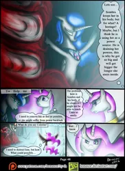 Size: 1200x1644 | Tagged: semi-grimdark, artist:bonaxor, derpibooru import, king sombra, princess celestia, princess luna, alicorn, pony, comic:corruption, comic, female, hostage, mare, true form