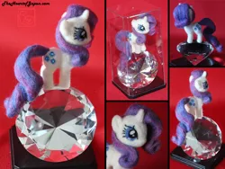 Size: 800x600 | Tagged: artist:theheartofjapan, derpibooru import, irl, needle felted, photo, plushie, rarity, safe, solo, tiny