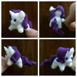 Size: 1024x1024 | Tagged: artist:equinepalette, derpibooru import, hand, irl, photo, plushie, rarity, safe, solo, tiny