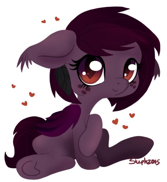 Size: 800x869 | Tagged: safe, artist:coffeecuppup, derpibooru import, oc, unofficial characters only, bat pony, pony, bat pony oc, female, floppy ears, folded wings, freckles, heart, looking at you, mare, simple background, sitting, solo, transparent background