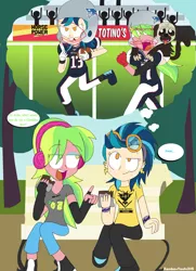 Size: 2802x3875 | Tagged: safe, artist:rainbowyoshi305, derpibooru import, indigo zap, lemon zest, equestria girls, american football, klondike bar, new england patriots, nfl, puppymonkeybaby